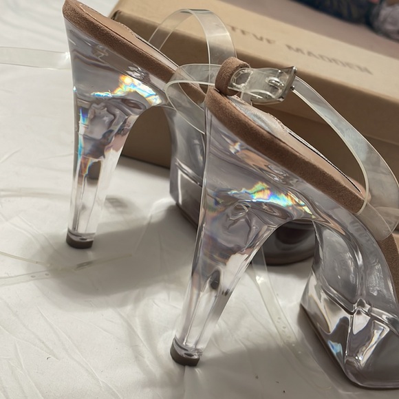 Steve Madden Clear Heels, Starie Rhinestone - Picture 7 of 8